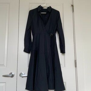 Black Midi Shirt Dress